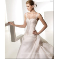 Ball Gown Sweetheart Straps Chapel Train Taffeta Organza Bowknot Ruffled Wedding Dress